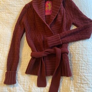 Rare Vintage Hollister Rabbit Hair Sweater Wrap Belted Bella Swan
